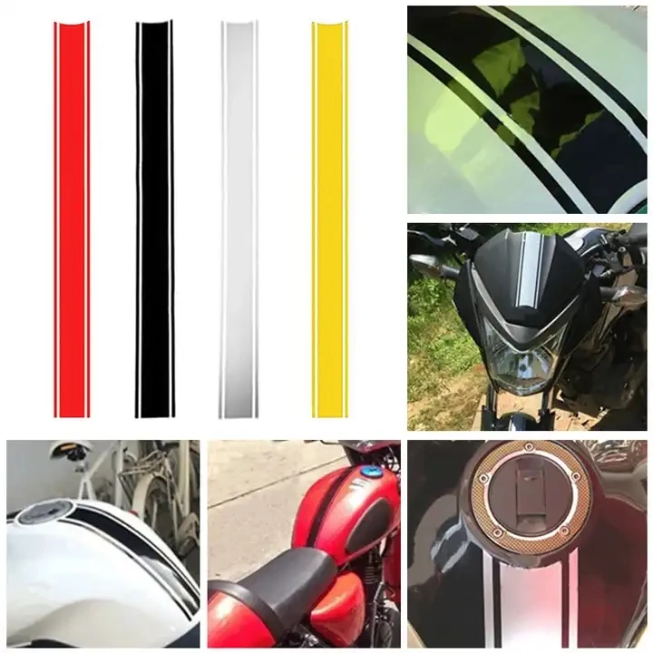 50CM Motorcycle Reflective Tank Cover Striped DIY Sticker Funny Decoration Sticker Fuel Tank Cover Reflective Sticker