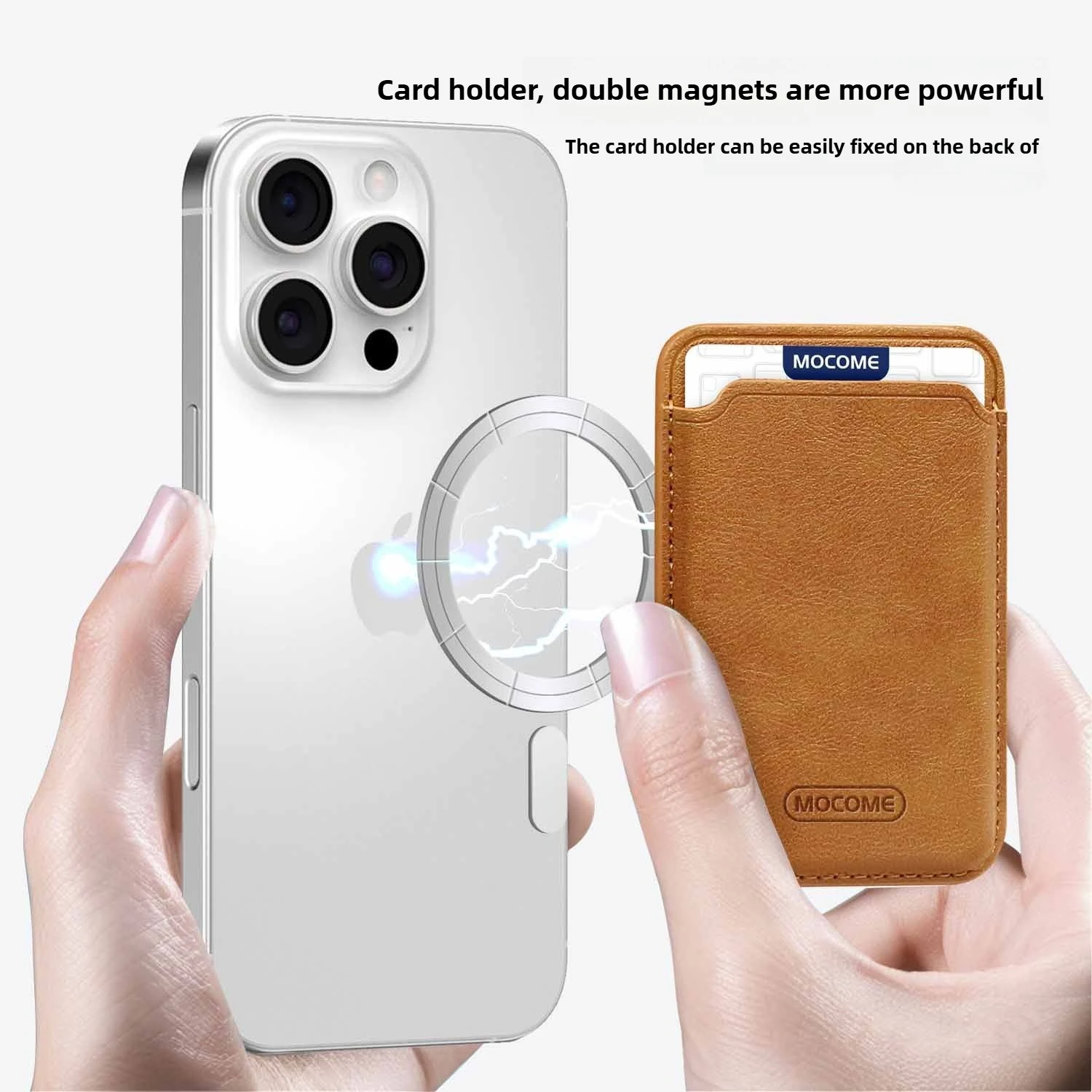 حافظة هاتف لهاتف آيفون 16 برو ماكس 17 اير 16e 15 بلس 14 13 برو ماكس 12 11 حافظة للبطاقات قابلة للفصل شحن مغناطيسي أغطية جلد Pu #3