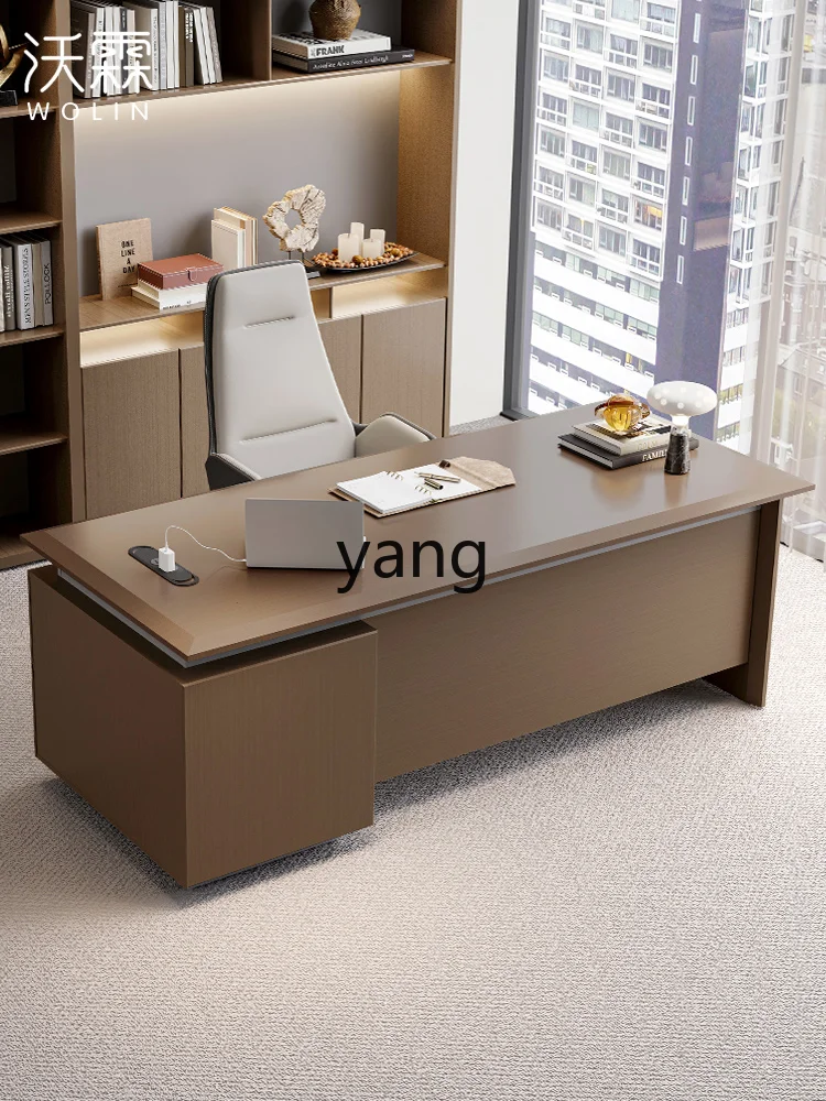 Yjq Office Boss Desk Light Luxury High-End Manager President Office Desk and Chair Combination Simple