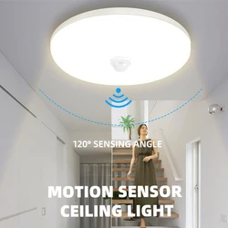 Led Ceiling Lamp with Motion Sensor Lighting Indoor for Home Porch Bedroom Radar Lamp 110V 220V Smart Led Ceiling Lights Fixture