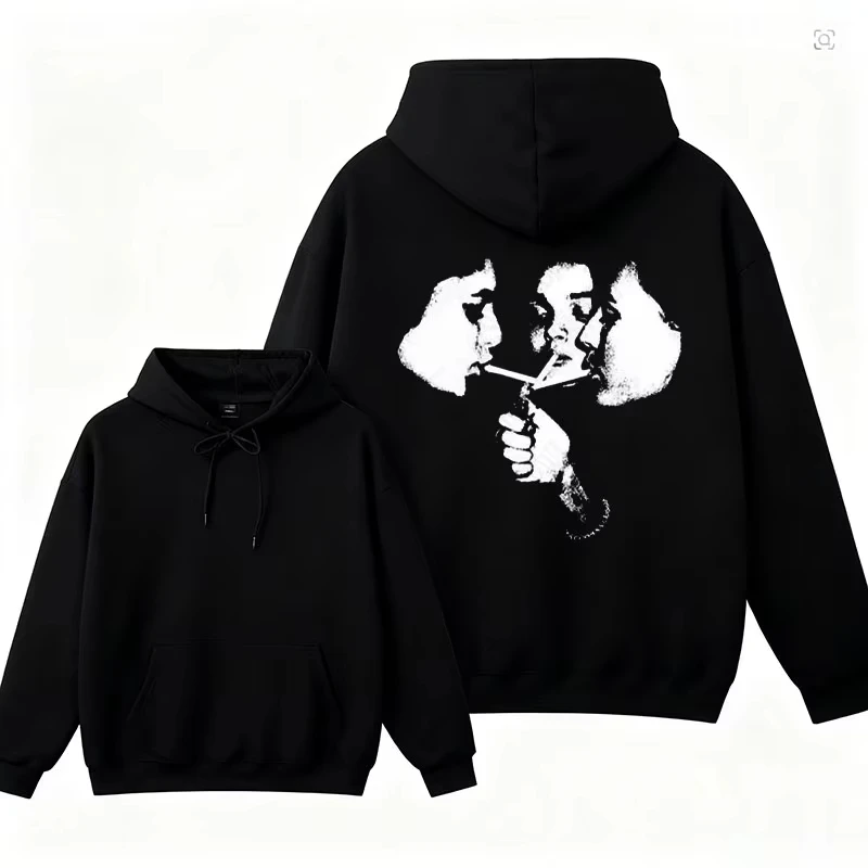 Neuer Trend: 2000er Jahre Herrenmode, Harajuku Gothic-Muster, Sport-Hoodie, Retro-Punk, Hip-Hop, lässige Streetwear – Detail 6