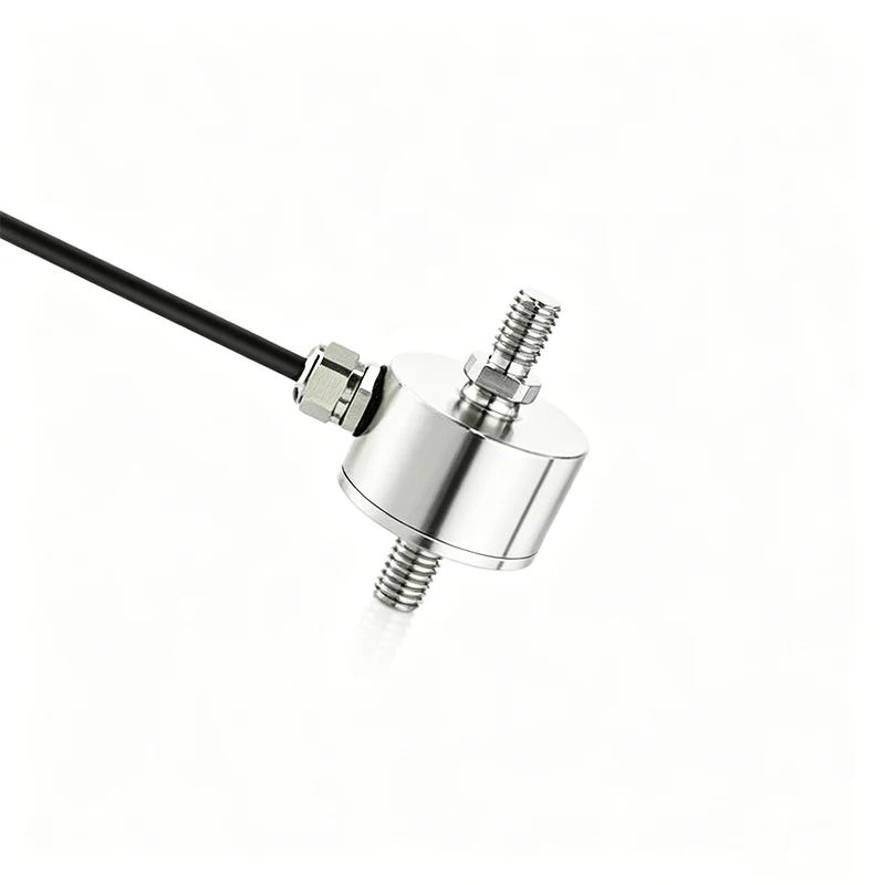 

Compact miniature sensor, analog voltage output, integrated amplifier and control switch, tension-compression load cell