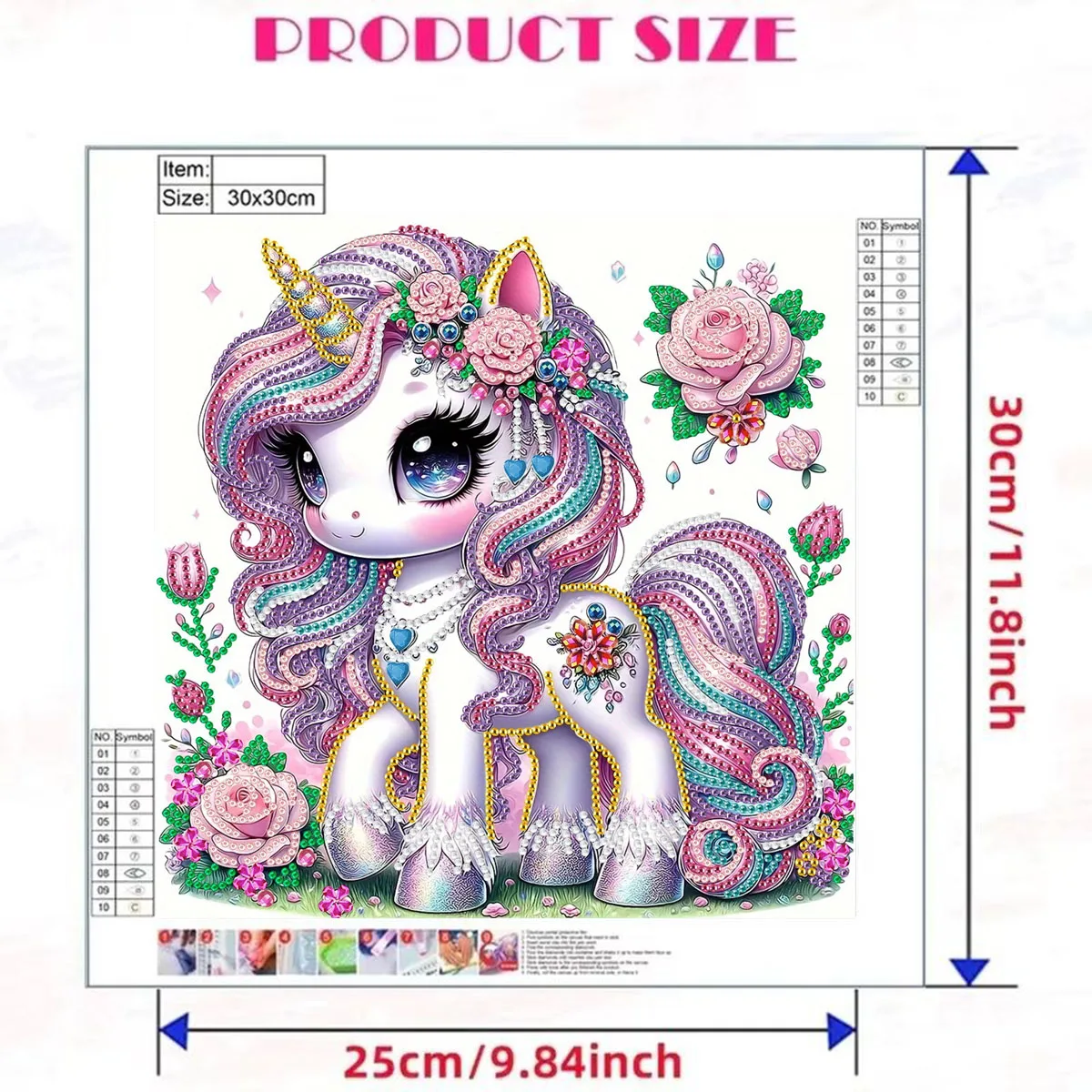 PhotoCustom Diy Diamond Painting Cross Stitch Animal Cute Pony Home Decor Full Rhinestones 5d Special Shape Diamond Embroidery