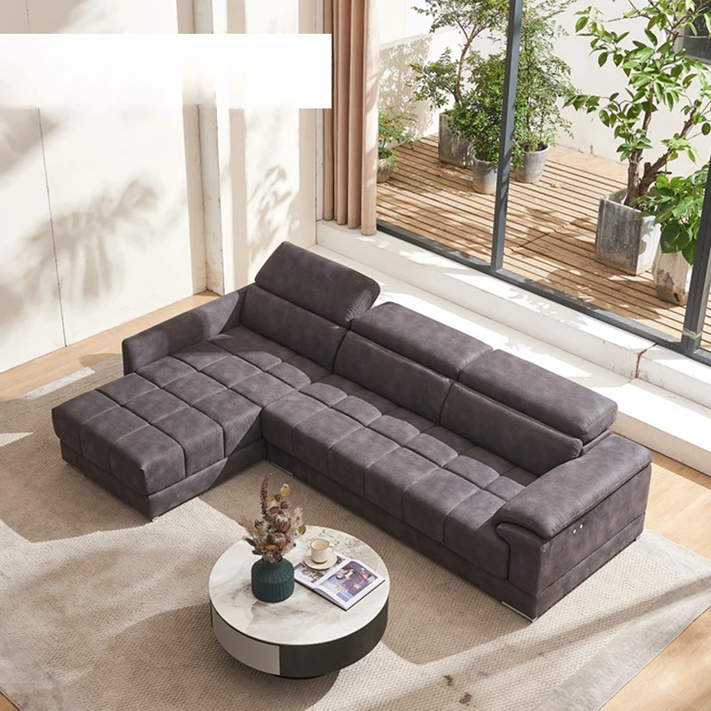 Couch modern electric pull out back sectional Sofa l shape Chaise Modern living room furniture sofa set bed corner sofa