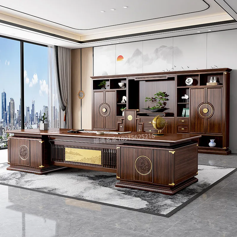Modern Wooden Office Desk Executive Decoration Reception Storage Office Desk Computer Display Meuble Bureau Salon Furniture
