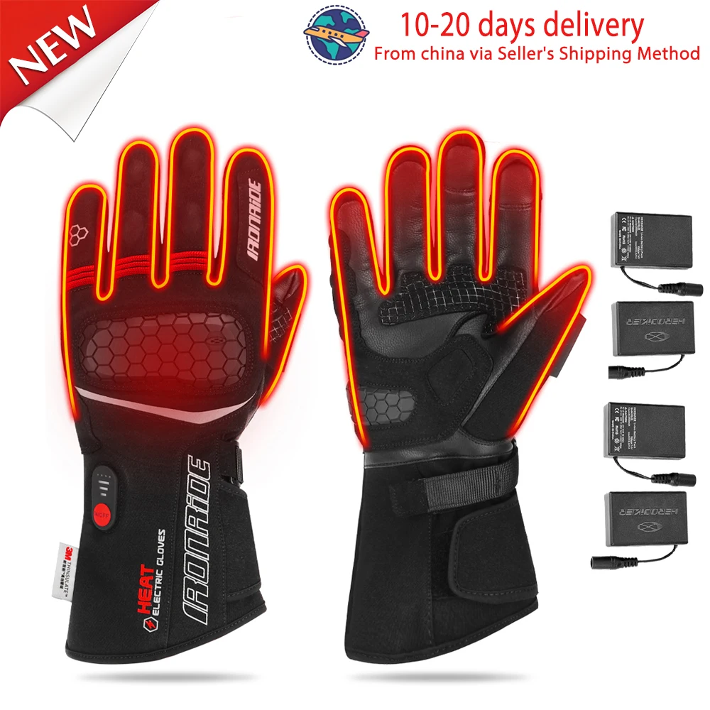 Winter Snowmobile Gloves Men Moto Rechargeable Battery Electric Heating Ski Gloves Skiing Self Heating Waterproof Gloves