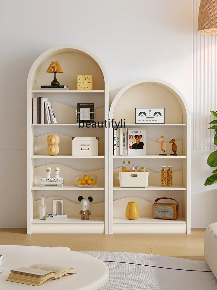 

SS new style Cream Style Bookcase Free Combination Bookshelf Storage Home Living Room Display Floor Vertical Locker living room