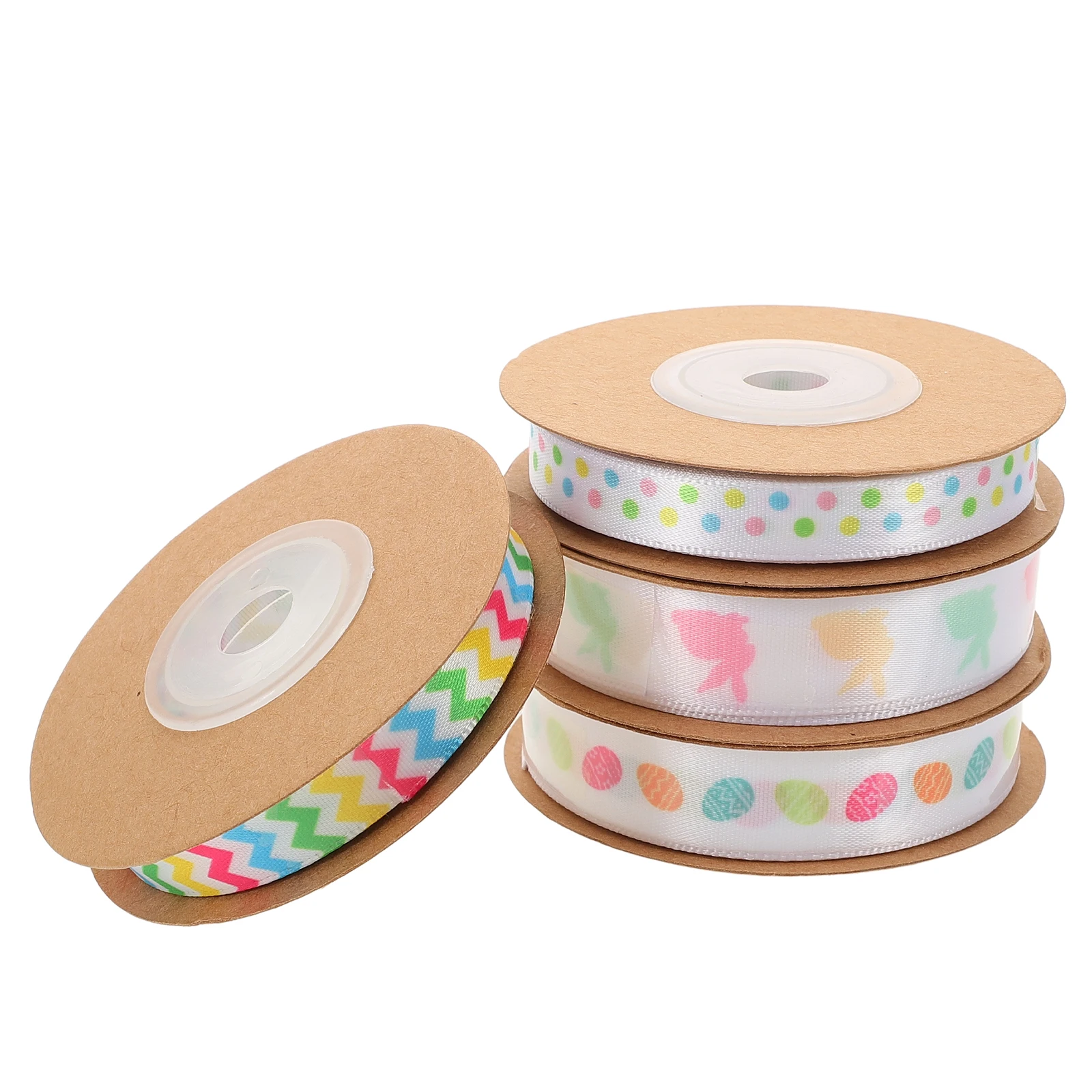 

Easter Ribbon Rolls Wired Polyester DIY Ribbons Gift Wrapping Spring Decorative Ribbons Decorative Art Craft Elastic B
