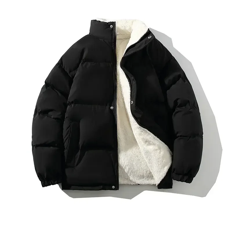 Chaqueta de invierno para hombre, Parkas de forro polar, abrigo holgado de burbujas, abrigos cálidos con cuello levantado, ropa de plumas Unisex, nueva