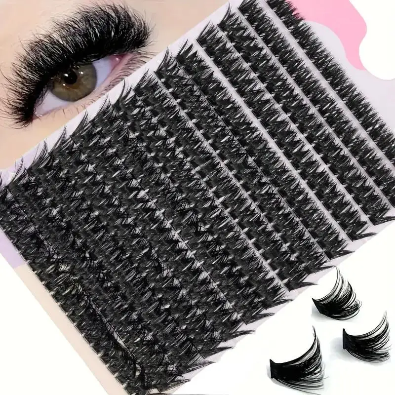 14列80Dふわふわまつげ束キット9-16mmまつげエクステキットふわふわドラマチックキャットアイ風80D個別まつげ束