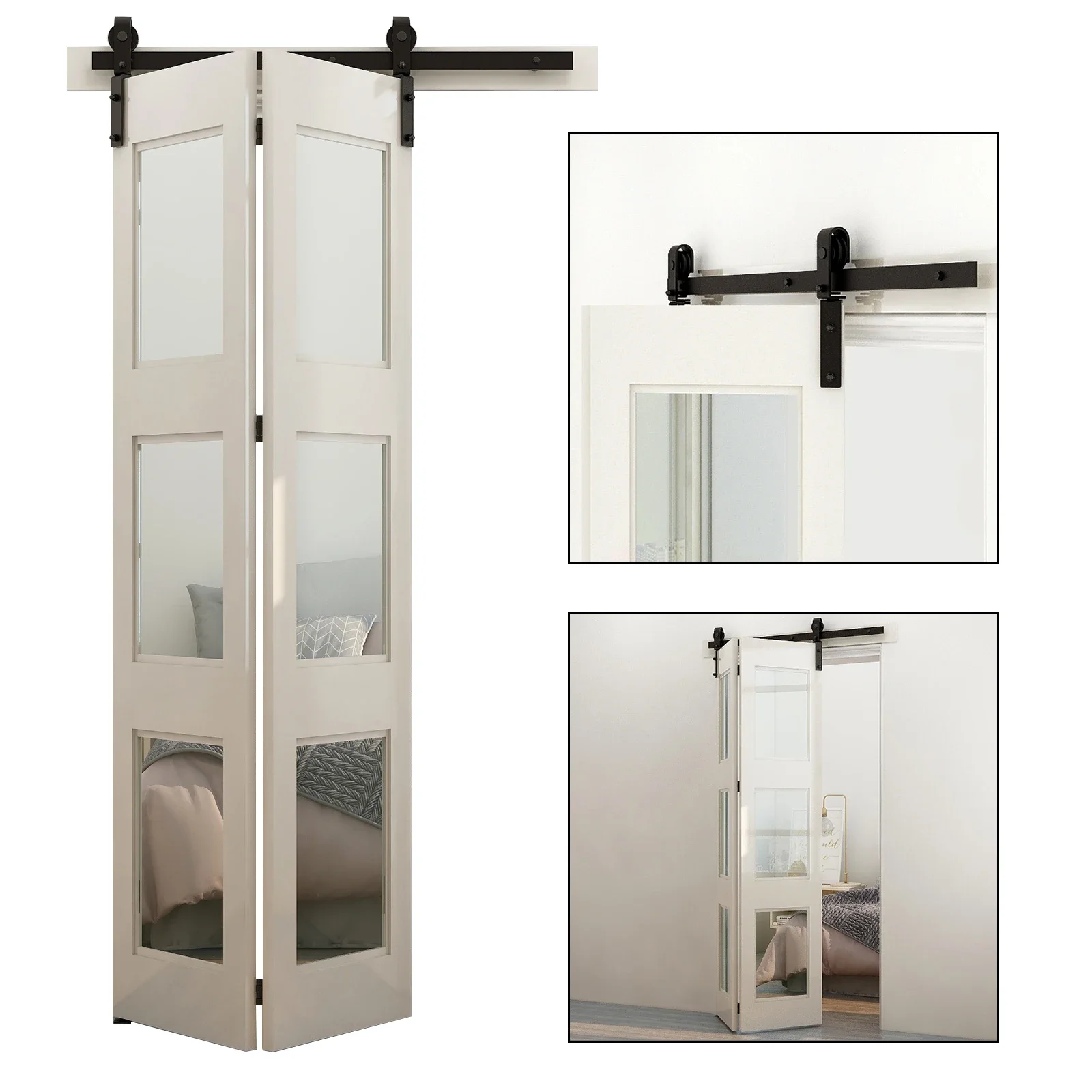 kit-hardware-per-porta-scorrevole-bi-pieghevole-per-porta-del-fienile-kit-binario-a-rulli-per-carichi-pesanti-per-2-porte-silenzioso-facile-da-installare-nessuna-porta