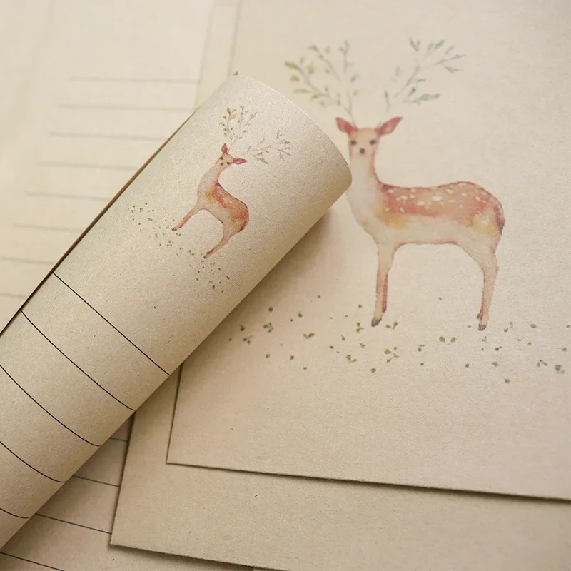 10pcs/lot Cute Forest Deer Envelope Paper Postcards Greeting Card Stationery School Supplies Gift Envelope