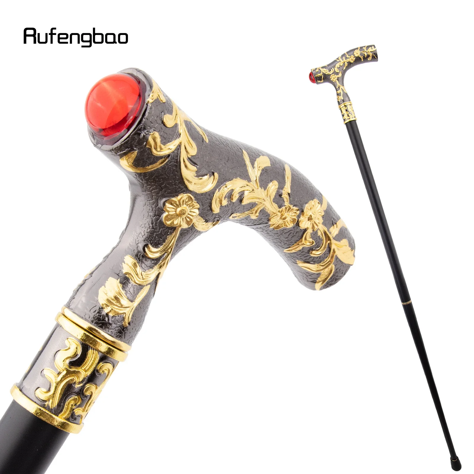 Red Diamond Golden Black Flower Stage Cane Decorative Stick Decorative Cane Halloween Cosplay And Parties, For Cosplay & Party