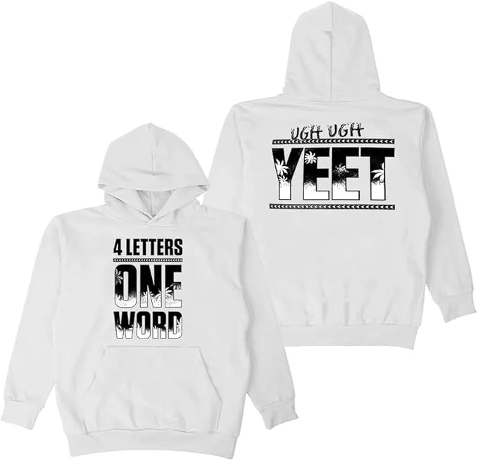 Jey Uso أربعة رسائل كلمة واحدة Yeet هوديي 2025 شعار جديد كم طويل الشارع الشهير النساء الرجال قمصان سويت شيرت بقلنسوة