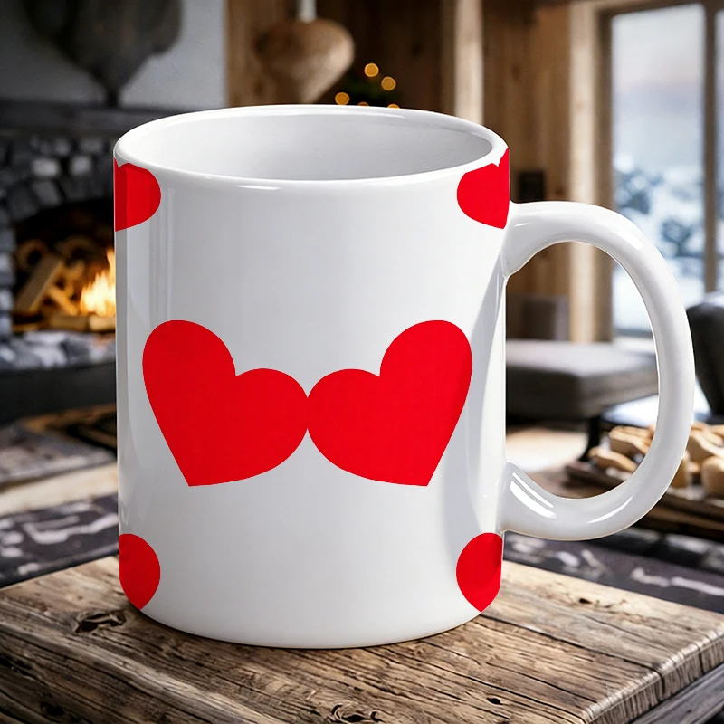 

Adorable Black Cat with Yellow Eyes - Whimsical Artistic Print ceramic cup，suitable as a gift.