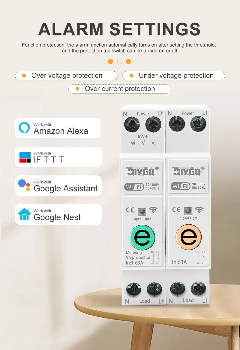 DIY GO Ewelink MCB Smart Home Schutz 1P+N 220V WLAN Smart Schalter Energiezähler kWh-Messung Leistungsschalter Timer Relais – Detail 4