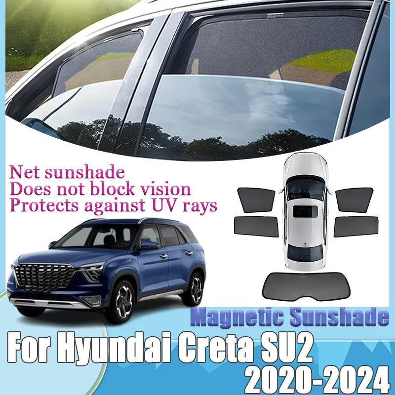 

Mesh Sunshade For Hyundai Creta SU2 MK2 2020 2021 2022 2023 2024 Privacy Shield Magnetic Sunshades Window Visor Auto Accessories
