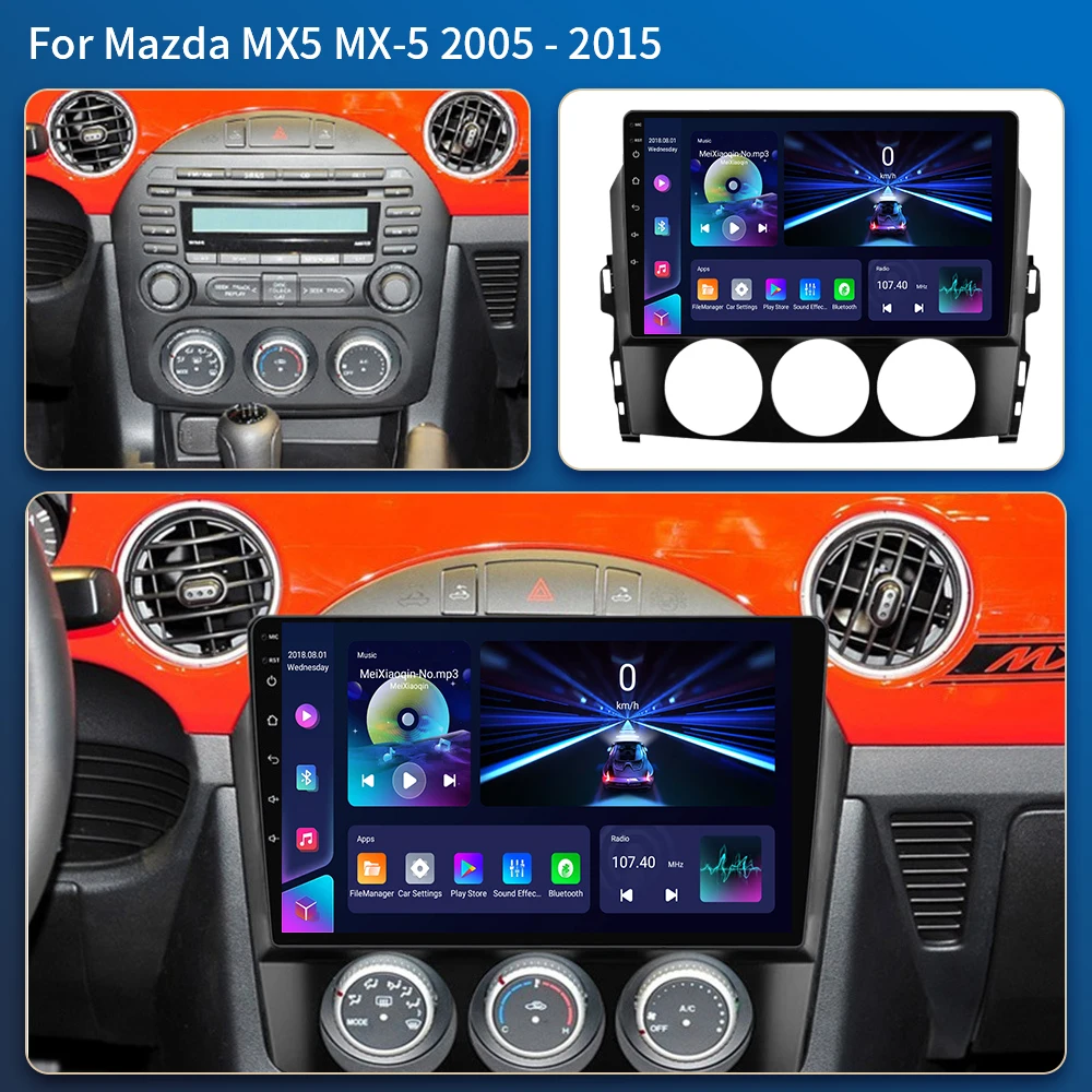 Car Radio Multimedia Video Player For Mazda MX-5 MX5 MX 5 NC 2005-2015 Head Unit 4G WiFi Bluetooth DSP Wireless Carplay No 2DIN