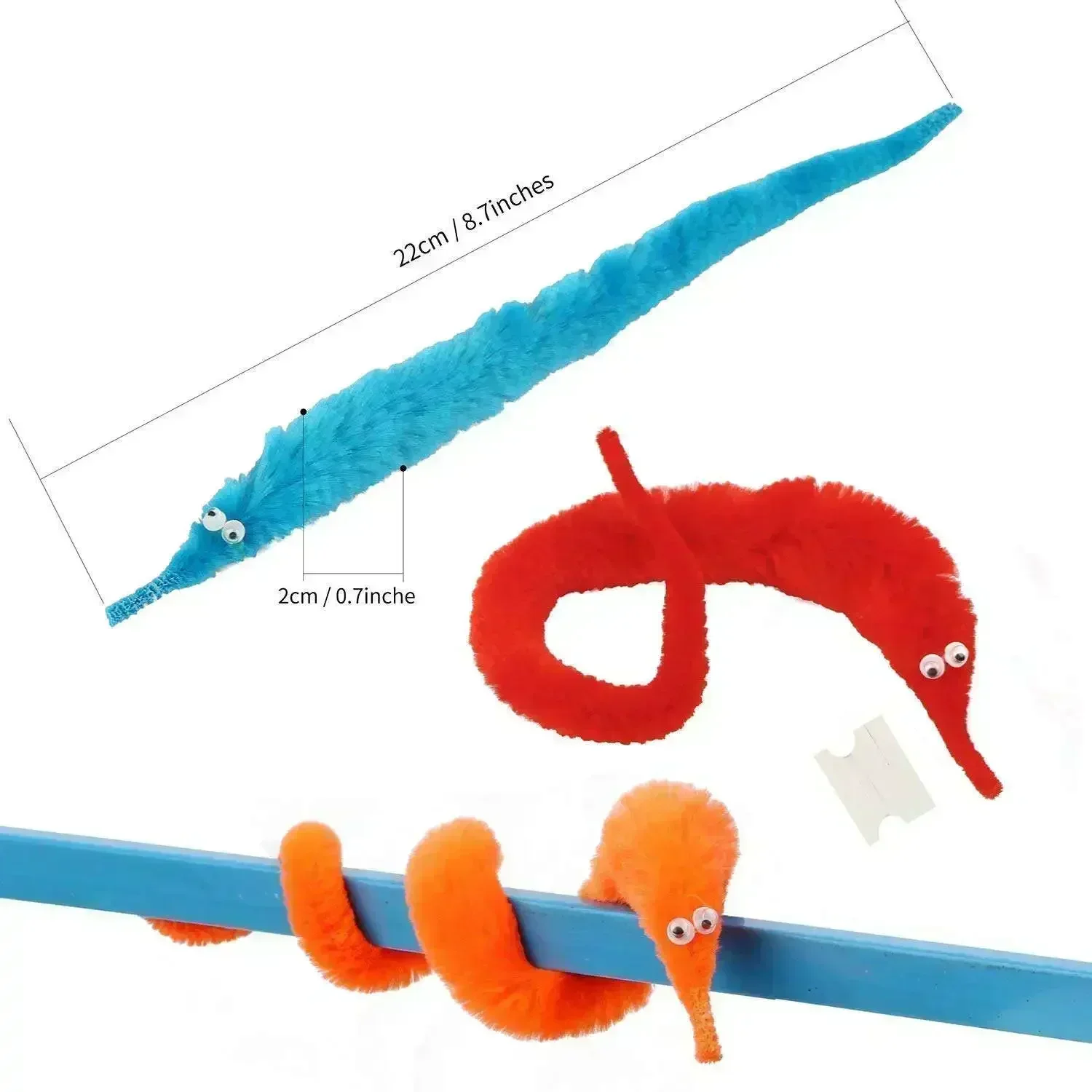 1PC Funny Worm Magic Props Toys for Children Kids Beginners Wiggly Twisty Worm with Invisible String Party Favor Games Trick Toy