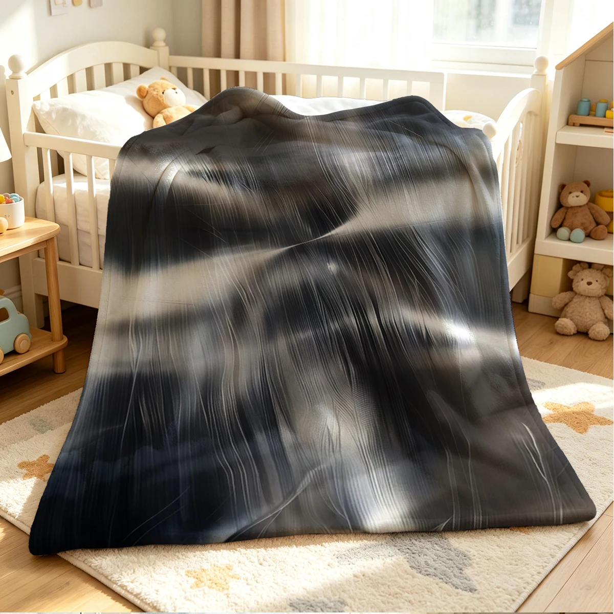 Metal Flow Flannel Blanket Warm Soft Halloween Christmas Couch Warm Cozy Decorative Decor Gift for All Season