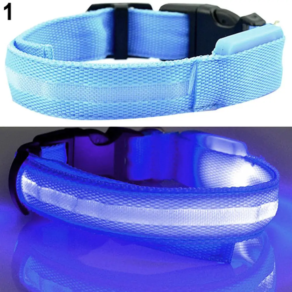 Quick Release Puppy Dog Cat Collar Night Safety Flashing Luminous LED Light Adjustable Pet Collar Breakaway