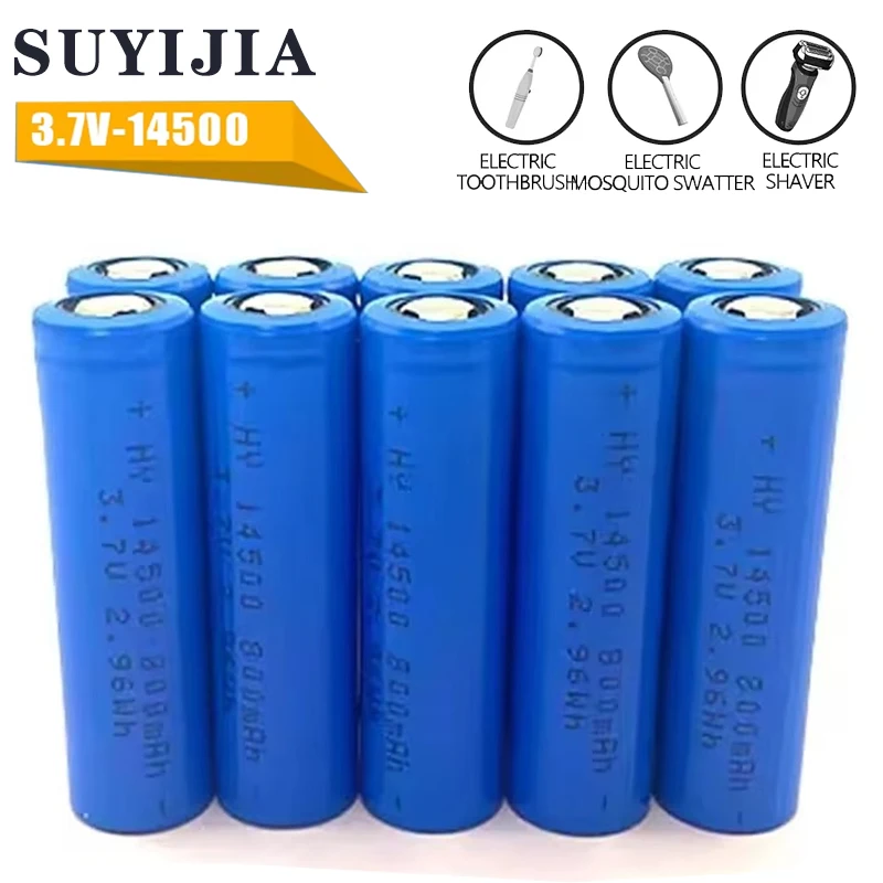 NEW 3.7V 14500 Battery 800mAh Real Capacity Li-Ion Rechargeable Batteries for Strong Flashlight RC CAR Toy Mouse Remote Control