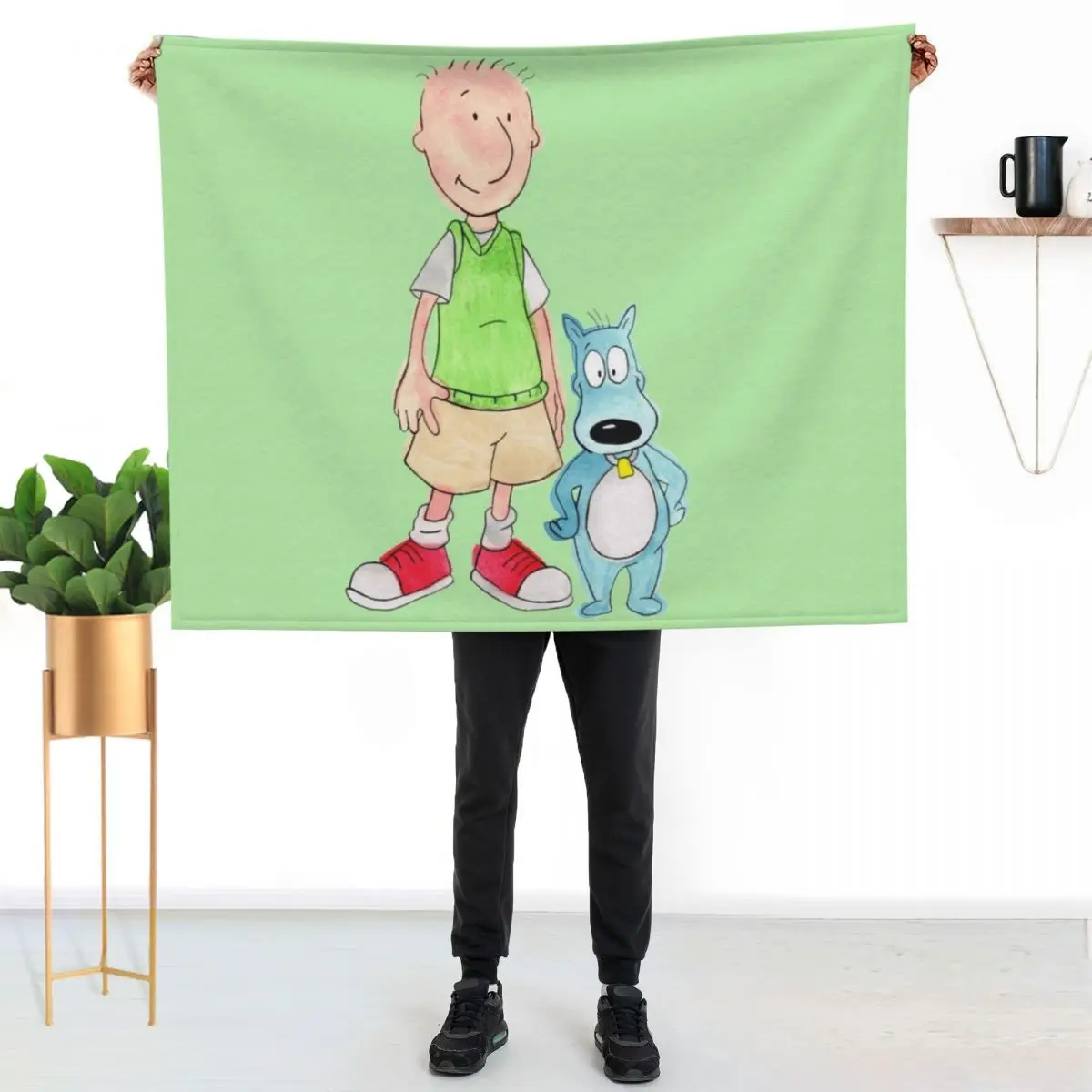 

Doug and Porkchop Throw Blanket Men's Soft Warm Throw Blanket for Couch