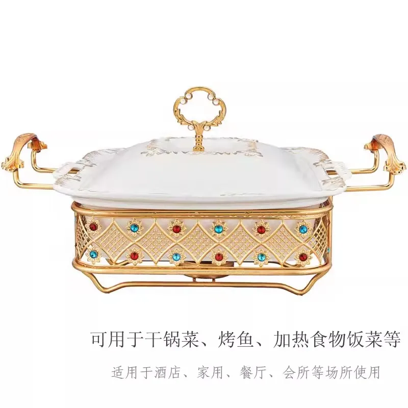 Ceramic heating dry soup pot buffet thermal insulation tableware