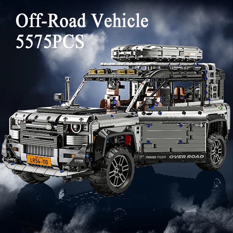 

5575 шт. строительные блоки для внедорожников, модель автомобиля с легкими настольными украшениями, сборка кирпичей, игрушки, идеальные подарки для детей, друг