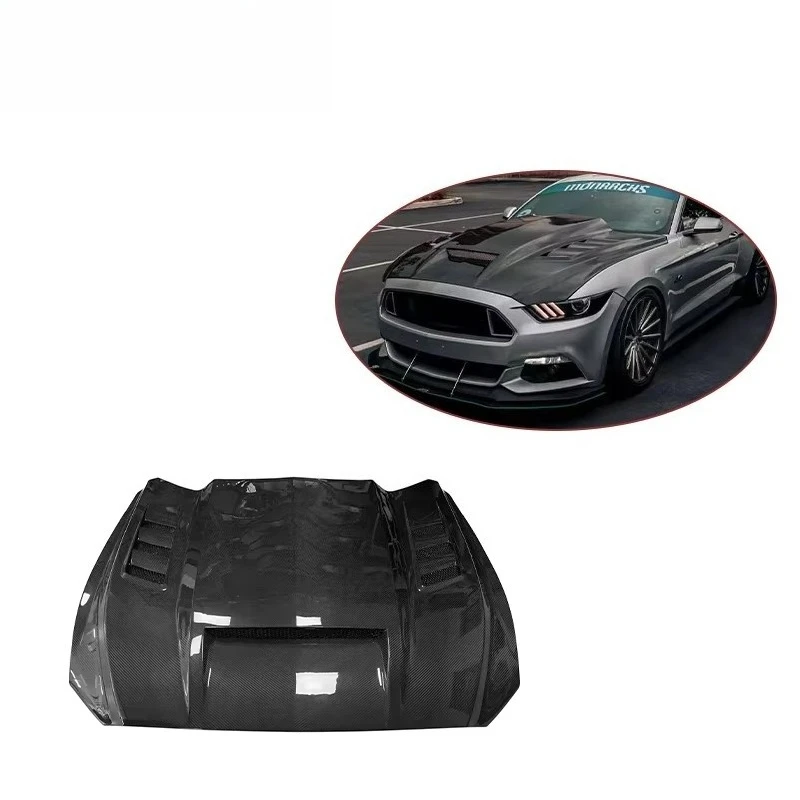 

Carbon Fiber TF Style Hood for Ford's Mustang 2015-2017 Upgrade Modification Front Engine Valve Cover Auto Parts Performance Kit