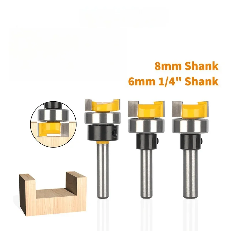 Face Mill 6MM 6.35MM 8MM D19.05MM Pattern Router Bit Woodworking Milling Cutters for Wood Bit Face Mill Carbide Cutter End Mill