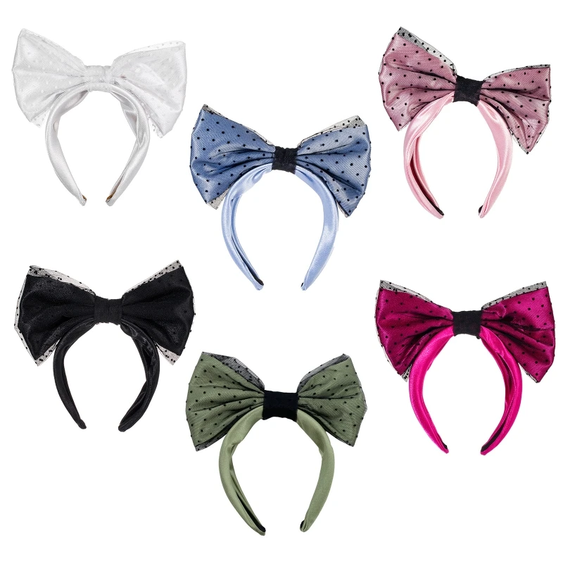 كبير الانحناء عقال البولكا نقطة Bowknot الأذن Headbands للفتيات Bowknot الشعر هوب الانحناء ديكور موضة Bowknot هيرباند