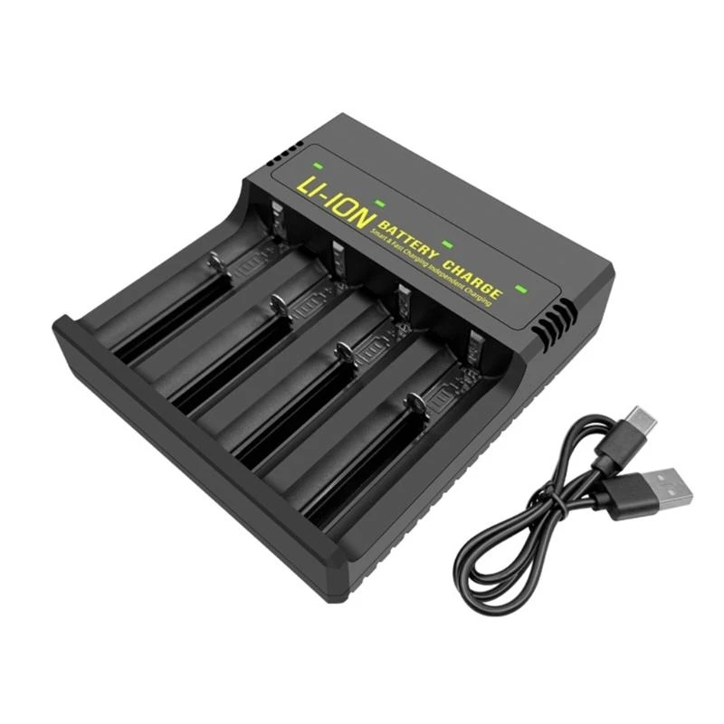 

DXAB 4Bay 18650 Battery For 3.7V 18650/26650 21700/16340 14500/18500 10400