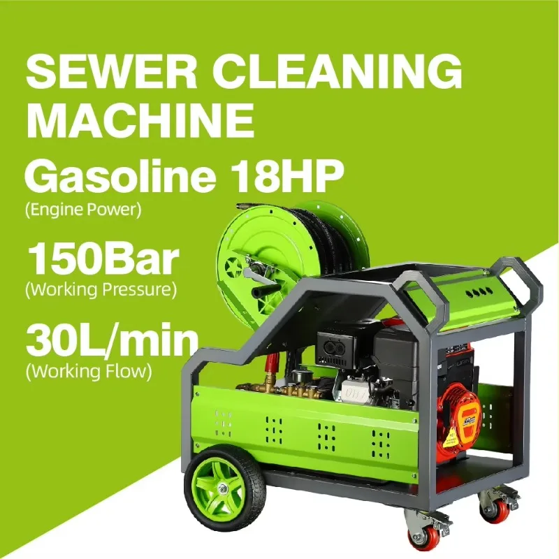 LICHIMA 18Hp 30L/Min Flow  ed Sewer Jetting Machine Pipe Drain Dredge Cleaner