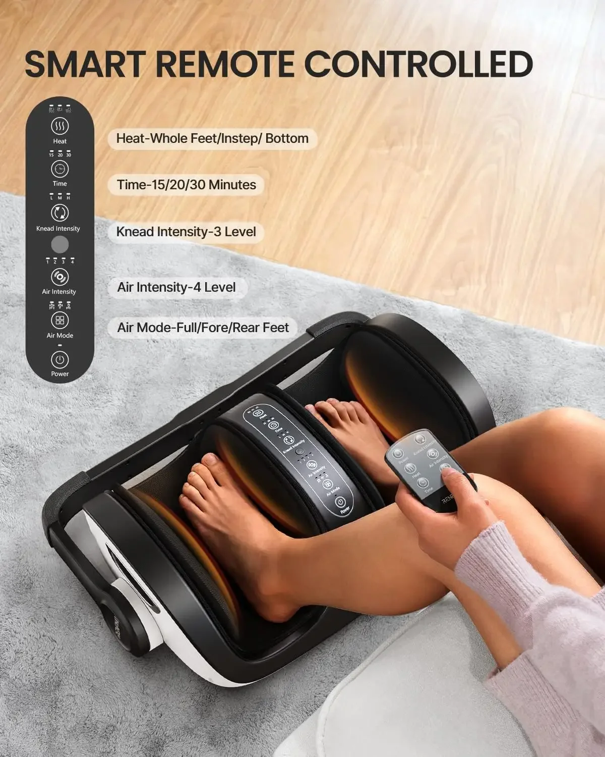 Massager with Heat,  Massager for Plantar Fasciitis,   Calf Massager Foucus on Foot Health, Electric Foot