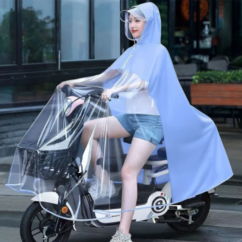 1Pc Electric Car Raincoat Enlarged And Thickened Rainproof One-piece Raincoat Fashionable Battery Car Raincoat Riding Rain Gear