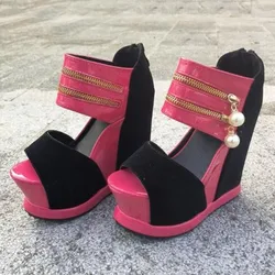 Luxury Women High Heels Summer Lady Thick Bottom Wedges Sandals 14CM Comfortable And Soft Slip-On Party Shoes Feminino Sandalias