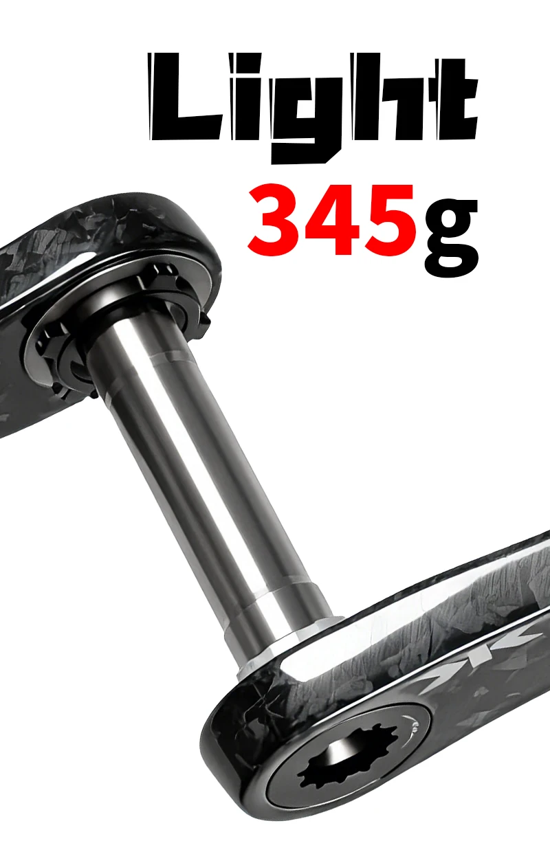 KORE T800 Carbon-Rennrad-Kurbelgarnitur, 345 g, ultraleicht, 24 mm Achsspindel aus Titanlegierung, für Shimano für SRAM Hollowtech – Detail 6