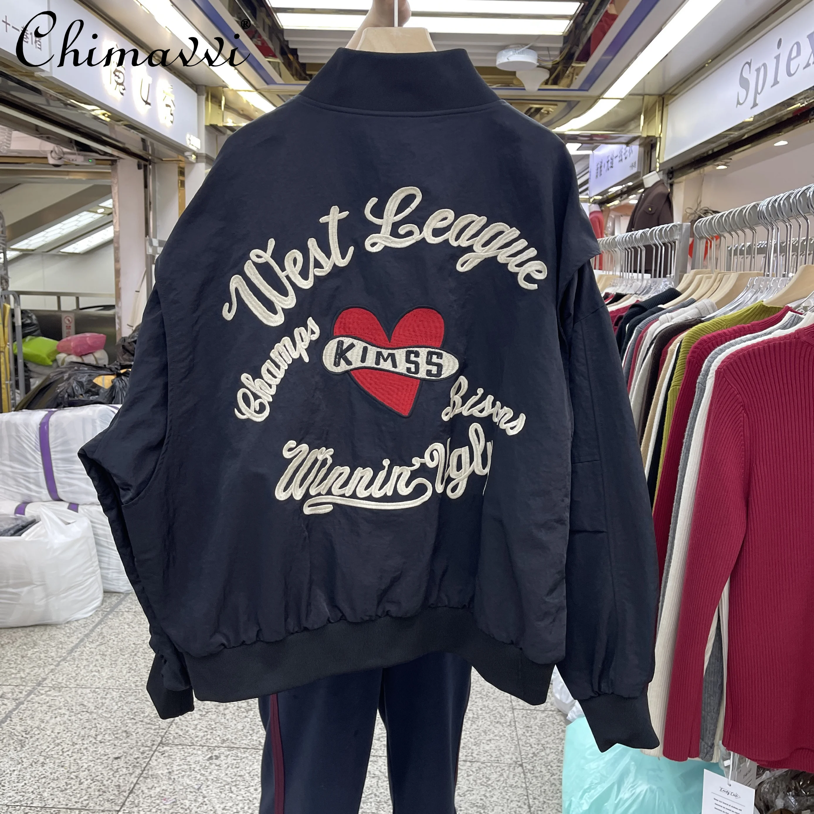 2025 New Autumn Clothes Heavy Embroidery Baseball Jacket Cool Girls Loose Fashion High-end Long Sleeve Casual Women's Coat Tops