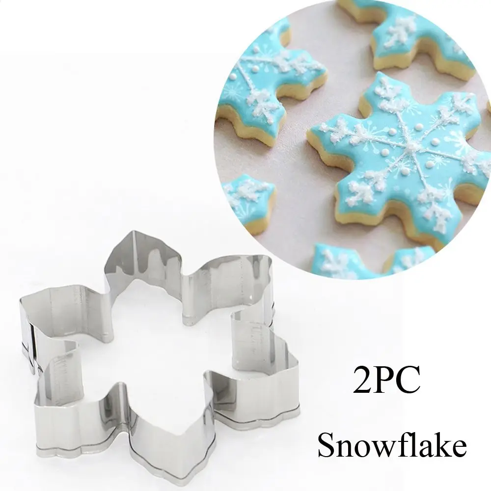 1/2PCS Gingerbread Man Snowflake Xmas Theme Christmas Cookie Cutter Biscuit Mold Baking Tool Cake Mould