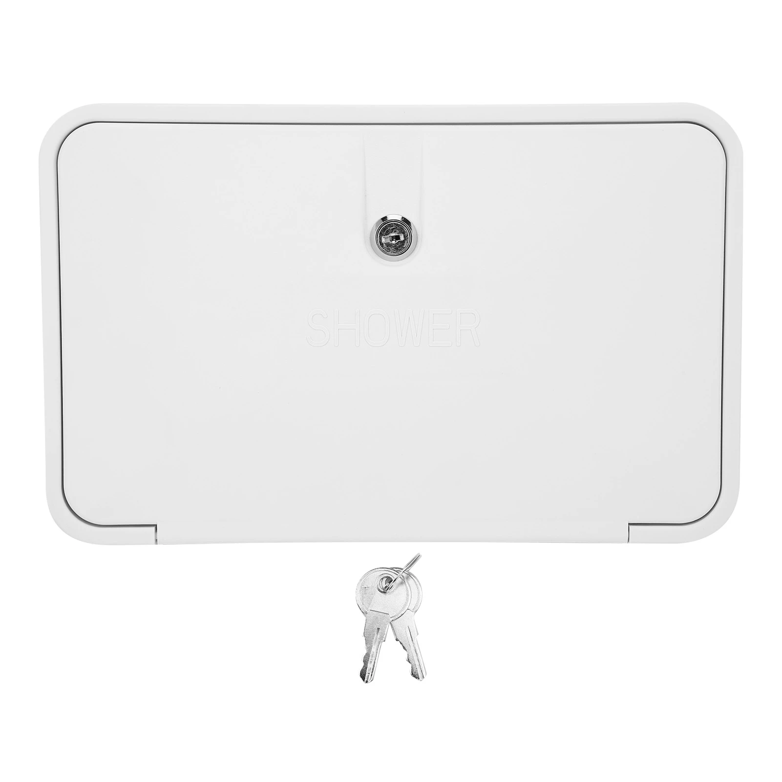 Caja de ducha exterior con cerradura, Kit de lavado Exterior de plástico montado en la pared para barco, autocaravana, accesorios de acampada, 1 ud.