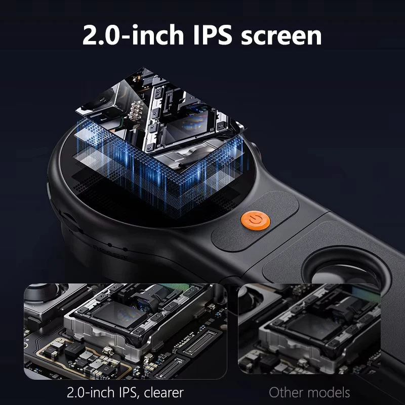 Autofocus 500X Digital Microscope with 8leds 2MP Coin Video Microscopes Foldable Magnifying Glass 2Inch for Electronics Repair