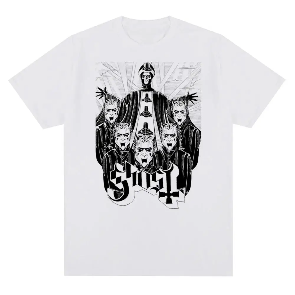 

New Ghost Rock Band Graphic Print T Shirt Men Women Fashion Casual Rock Streetwear Short Sleeve Ovsersized TShirt Unisex Loose T
