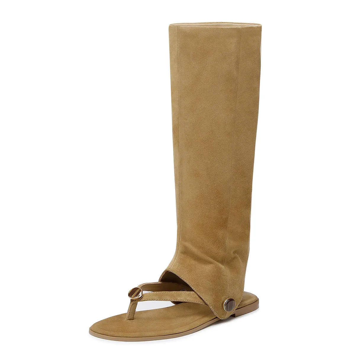 2026 New Women's spring new flat bottomed knee high boots, detachable two-piece clip toe women's boots, women's cool boots 44