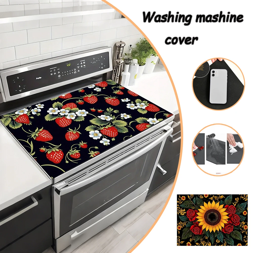 

Ретро пылезащитный чехол для стиральной машины, кухонный впитывающий коврик, моющийся коврик для ванной комнаты, коврик для духовки, стола, чехол для крышки холодильника