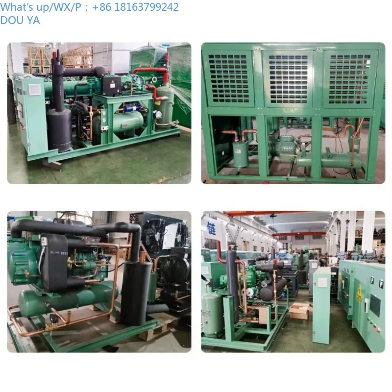 Compresor hermético industrial Unidad de condensación refrigerada por aire y agua trifásico de 8HP con motor para refrigeración por congelador