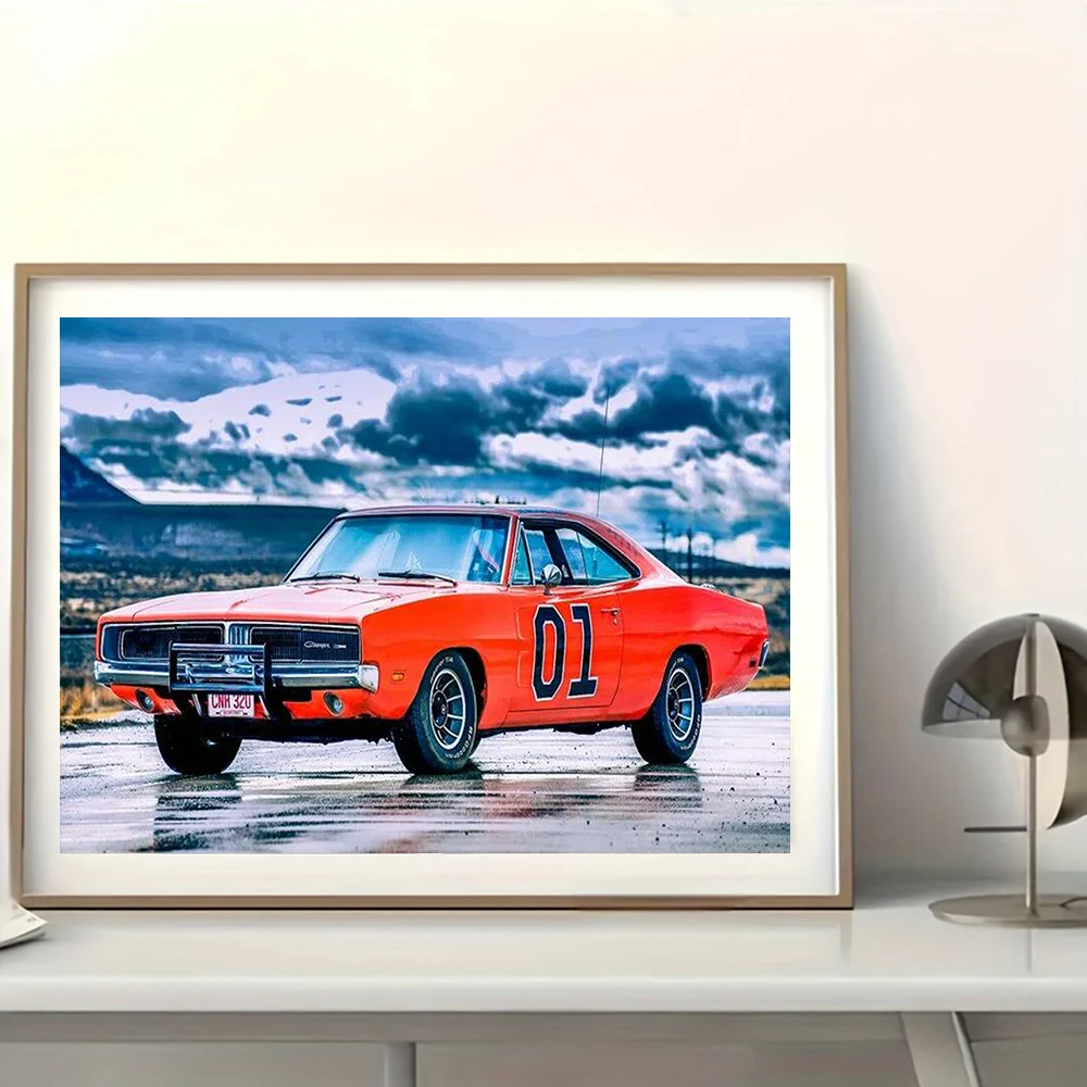 Pintura de diamante artesanal, patrón de coche, mosaico de diamantes, arte de punto de cruz, ajuste de piedras preciosas, pintura decorativa de regalo