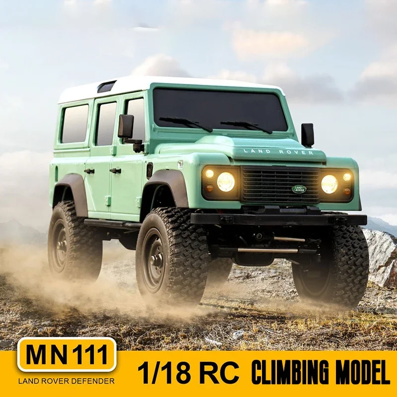 MN Model 1:18 Crawler MN111 Defender RTR RC dla dorosłych profesjonalny 4WD pojazd terenowy światła Led metalowy samochód zdalnie sterowany samochód