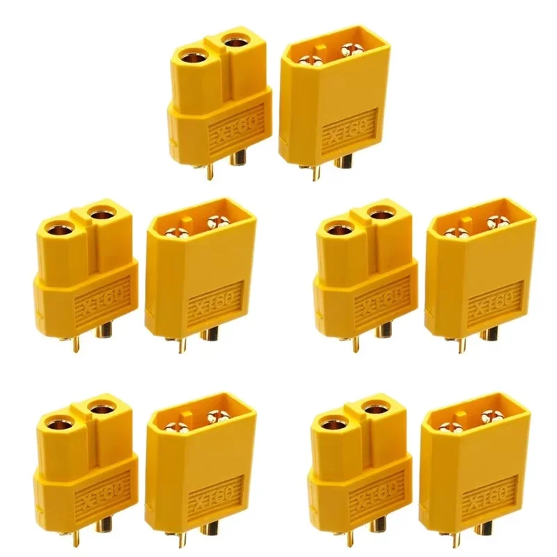1-10PCS XT60 Battery Connector Male Plug Gold-plated Connector DIY Connecting Part for RC Aircraft Drone Accessories