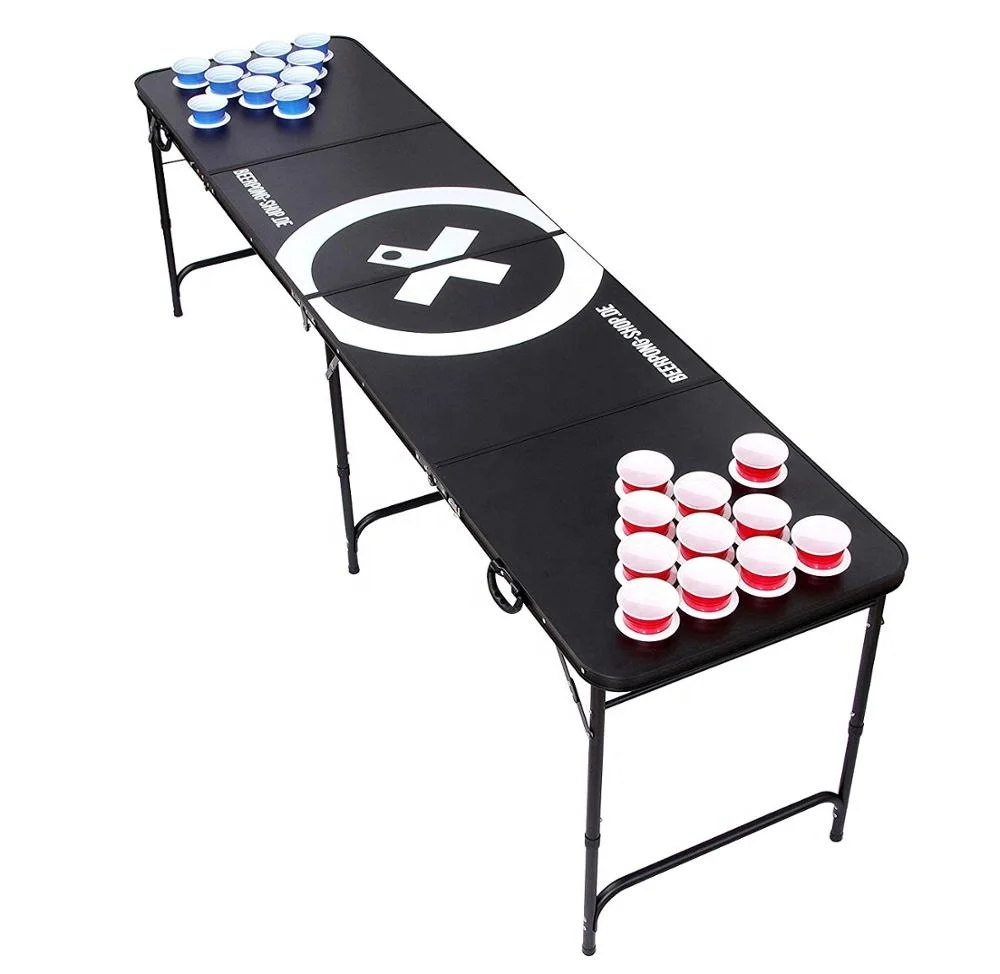 Custom Printing Outdoor Beer Pong Table Portable Foldable for Beer Pong Game for College Party for Tailgate for Backyard for
